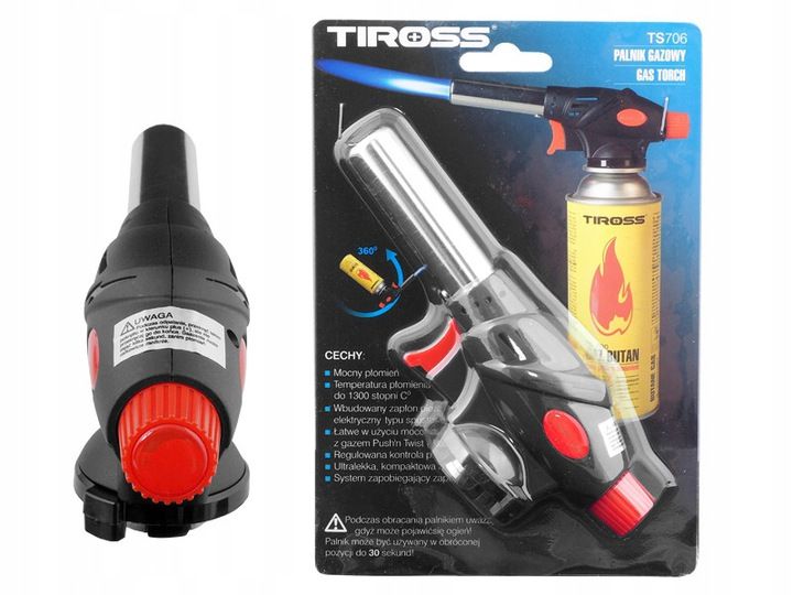 Palnik Ręczny Gazowy Autozapłon Ts-706 Tiross+1gaz