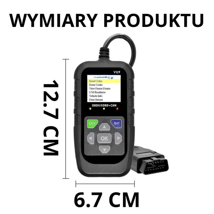 Interfejs diagonostyczny skaner OBD2 V119 Odczyt Kasowanie j.polski