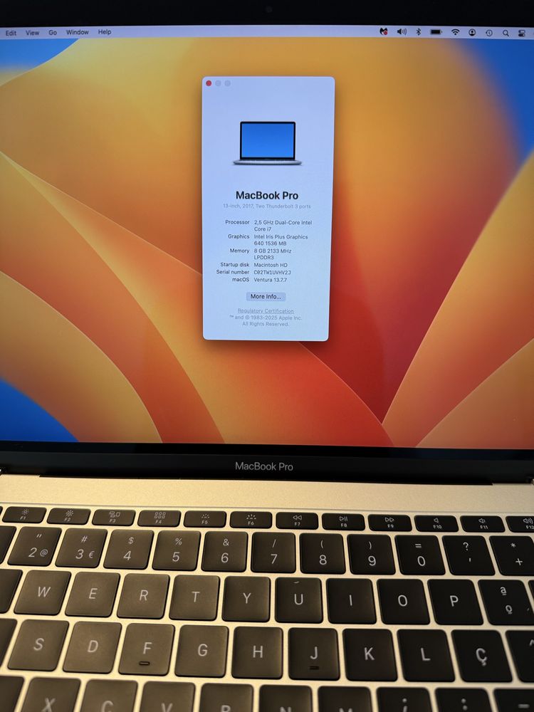 Macbook Pro 13’’ Silver i7, 8GB, 1TB SSD