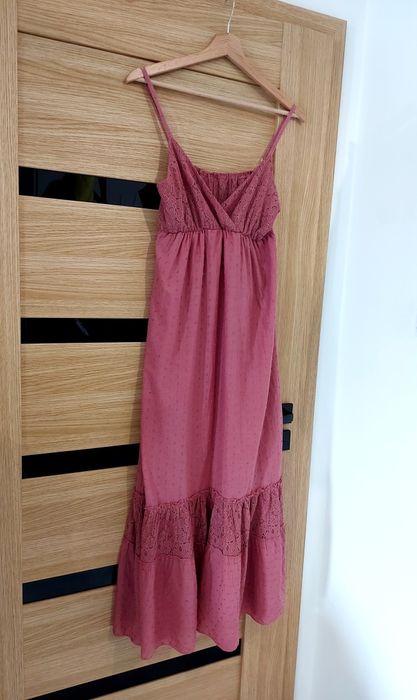 Maxi long sukienka koronkowa azurowa na ramiączka roz M Reserved