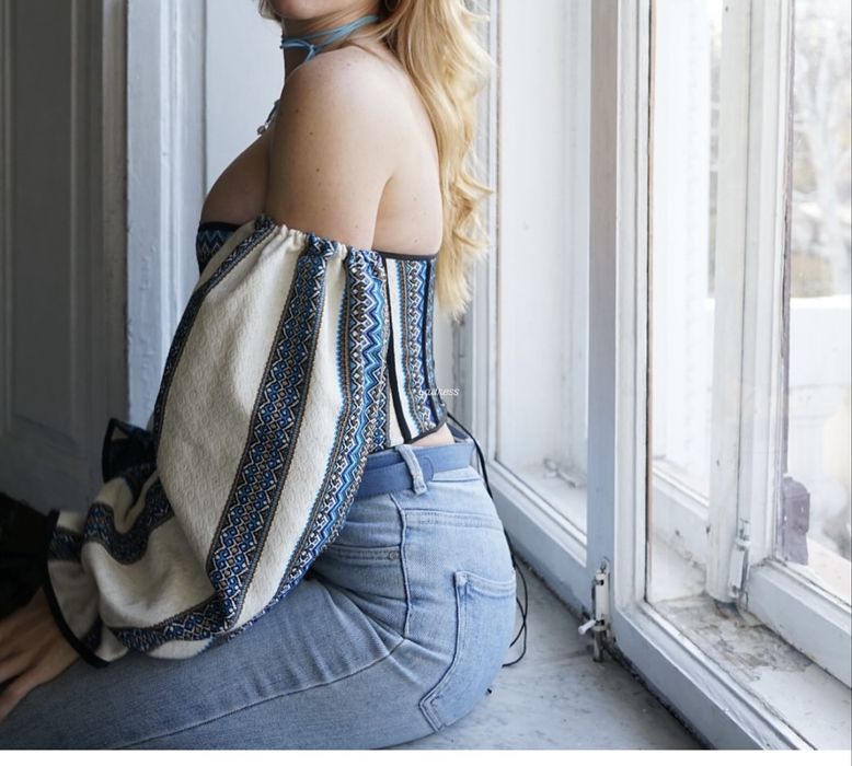 Вишитий корсет зі знімними рукавами. Вишиванка. Український. Етно.