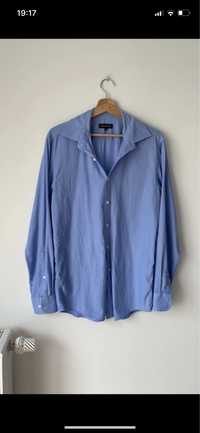 Niebieska bawełniana koszula męska Wólczanka 42