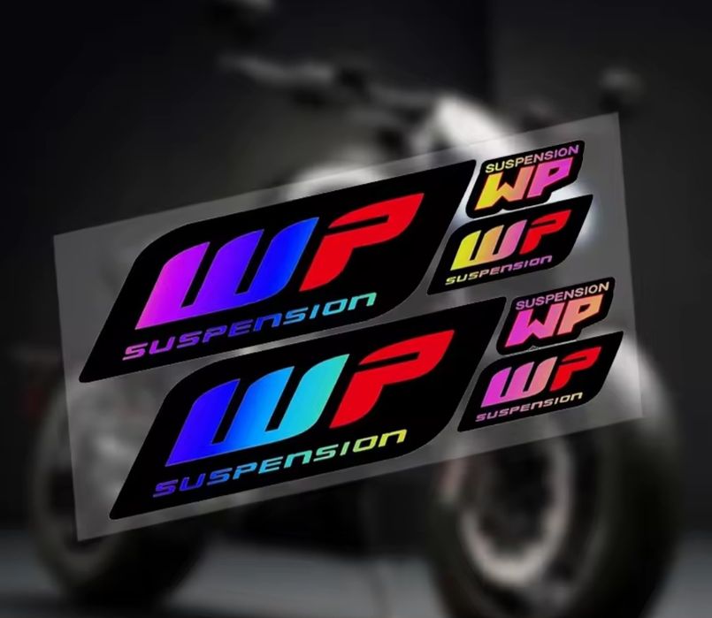 Наклейки на вилку мотоцикла WP (White Power) 22×11 см