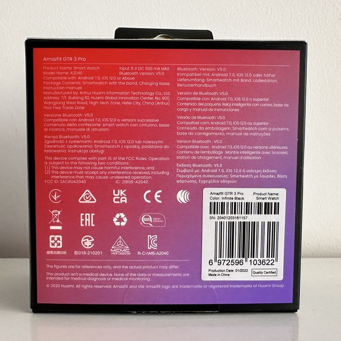 Smartwatch Amazfit GTR 3 PRO