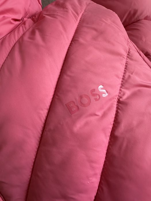 Długa kurtka płaszcz Hugo Boss S XS M ciepła nowa różowa