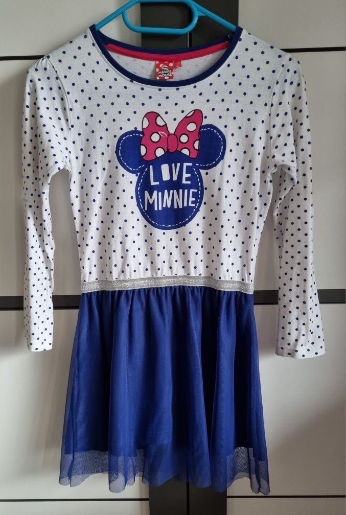 Sukienka z Myszką Minnie, Disney, tiul, r. 134