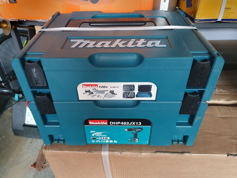 Makita DHP482JX13 akumulatorowa wiertarko-wkrętarka + zestaw E-08713