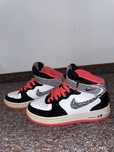 Nike air force 1 gs blanc noir bialo czarne z rozowymi sznurowkami