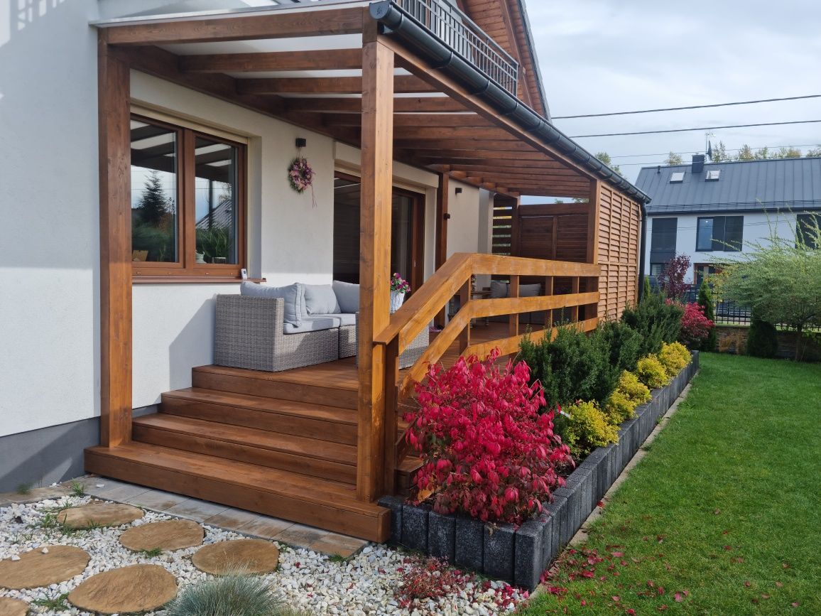 Drewniane Zadaszenie Tarasu Pergola Carport Ruchome deseczki Kielce