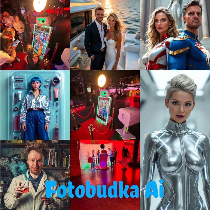 7 automatów fotolustro fotobudka led retro 360 overhead ai glambot