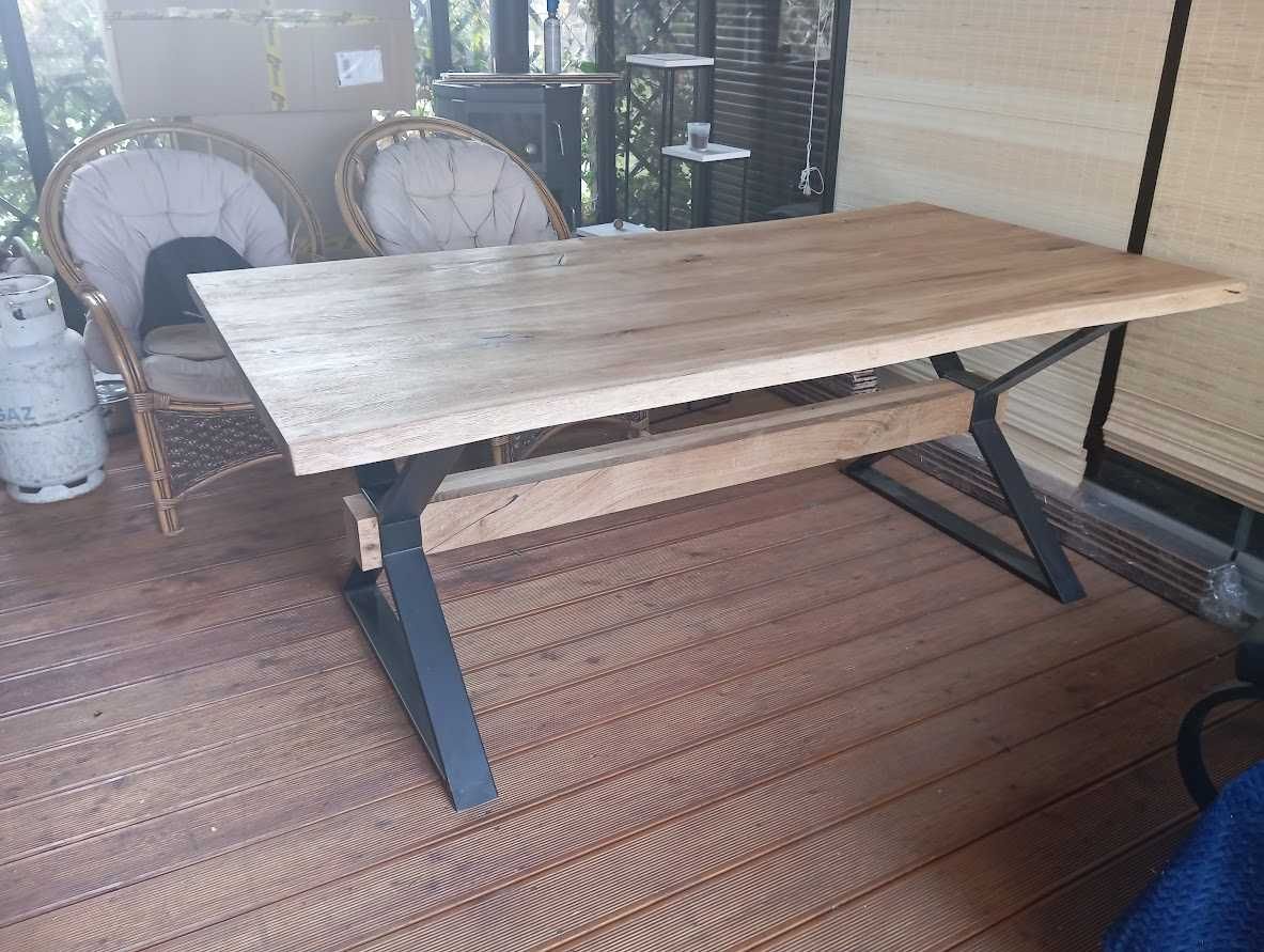 Stół dębowy Loft nowoczesny lite drewno pająk