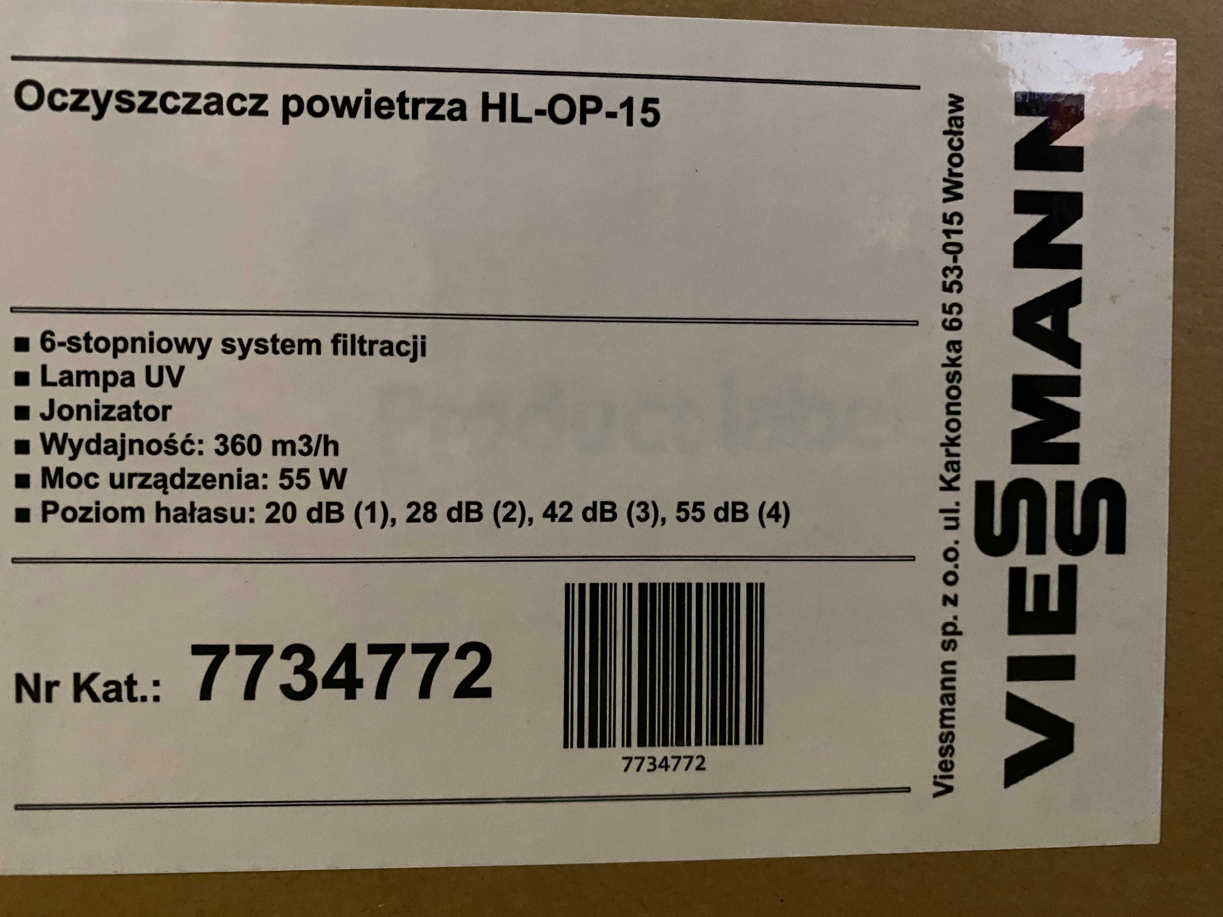 Nowy nie używany oczyszczacz powietrza Viessmann HL-OP-15