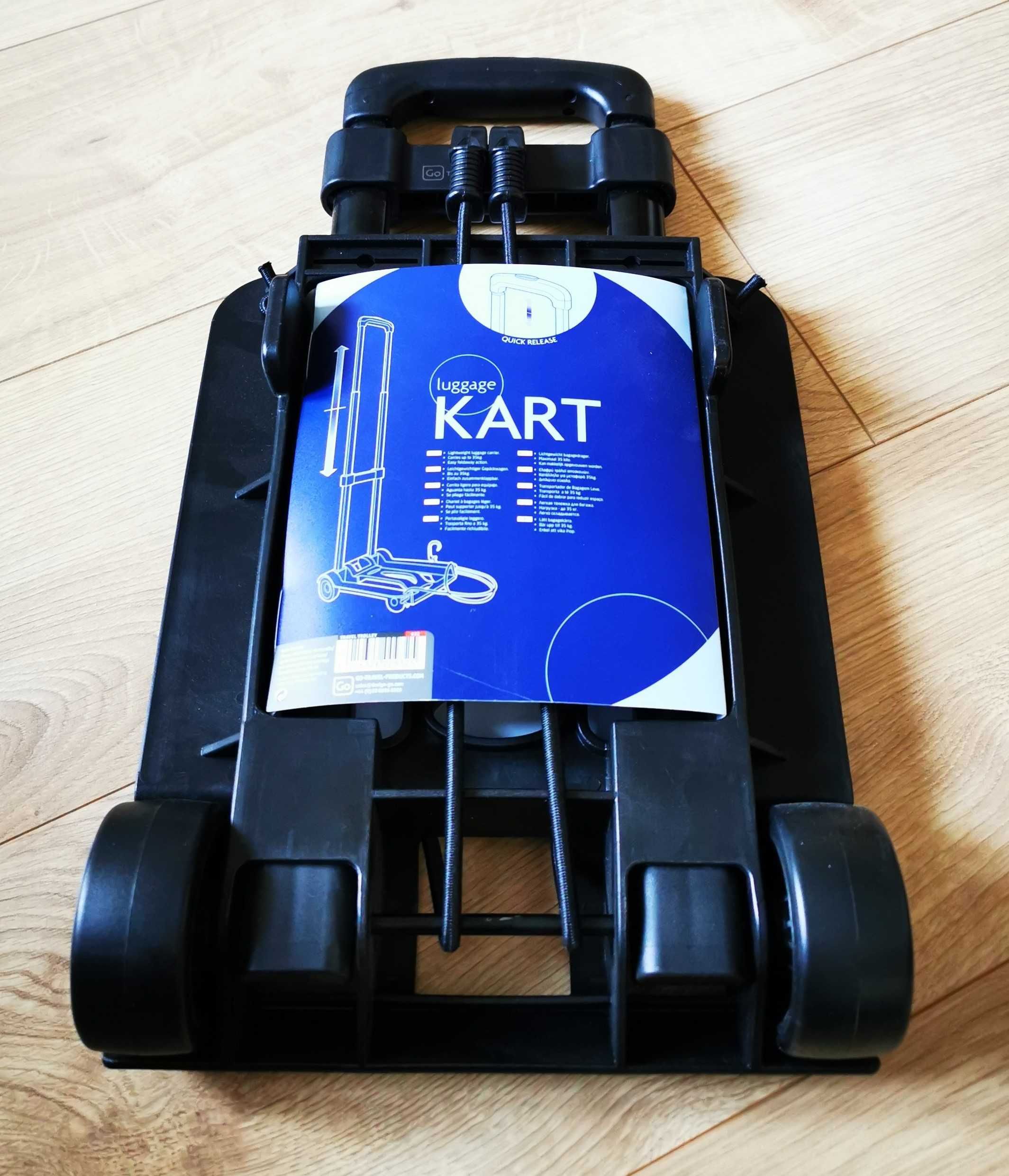Go Travel - lekki wózek bagażowy - czarny do 35 kg