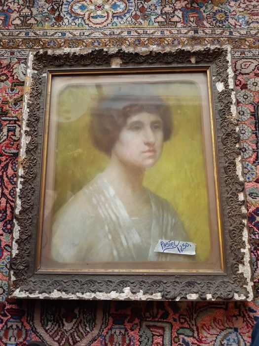 Quadro Retrato Mulher Pastel