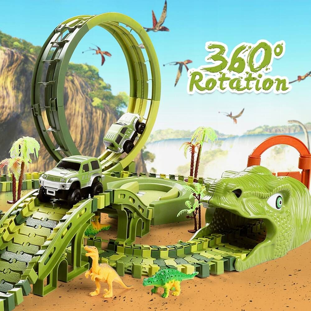 Mega Tor Wyścigowy Xxxl Dinozaur Dino Park Figurki Trex Autko Pętla