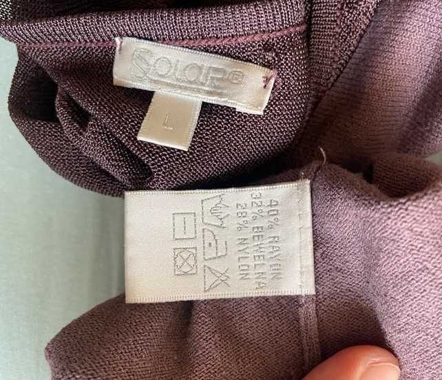Solar brazowy sweter bluzka siatka oryginalny m l 38 40 modna basic