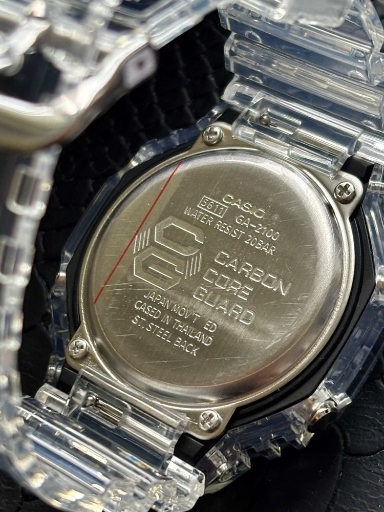 Casio GA-2100 Skeleton Transparent • Nowy • Pudełko