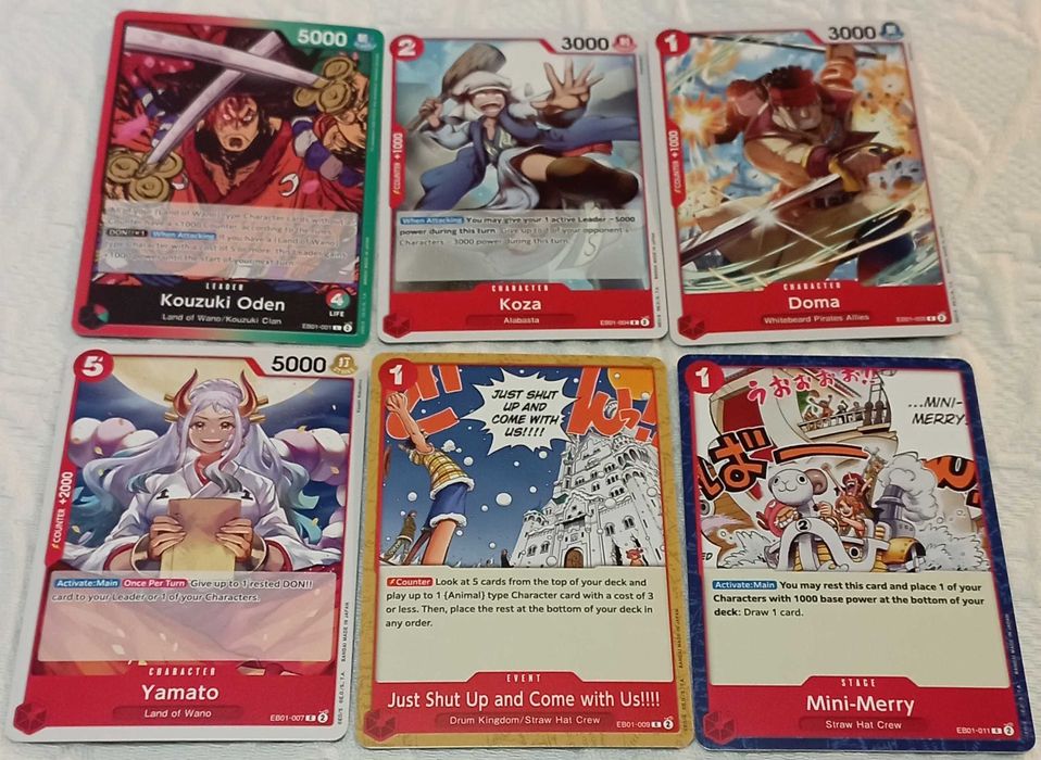lote de 166 cartas one piece tcg EB01