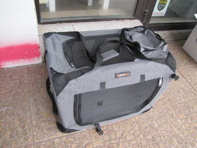 Transporter dla psa skrzynia torba FEANDREA 60x40 cm szara