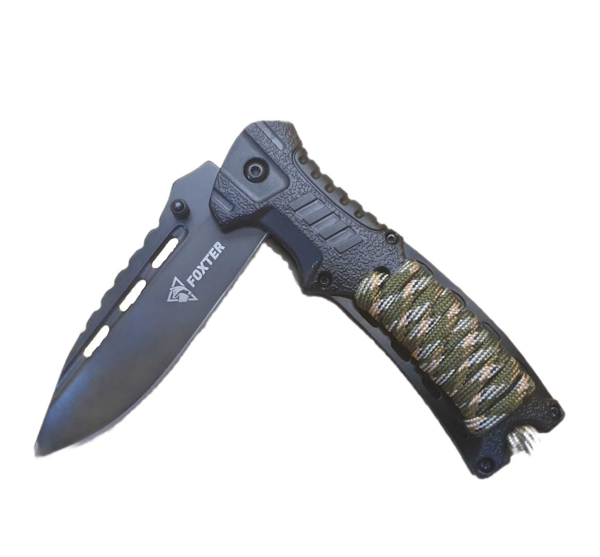 Nóż SCYZORYK taktyczny FOXTER paracord krzesiwo magnezowe NS60