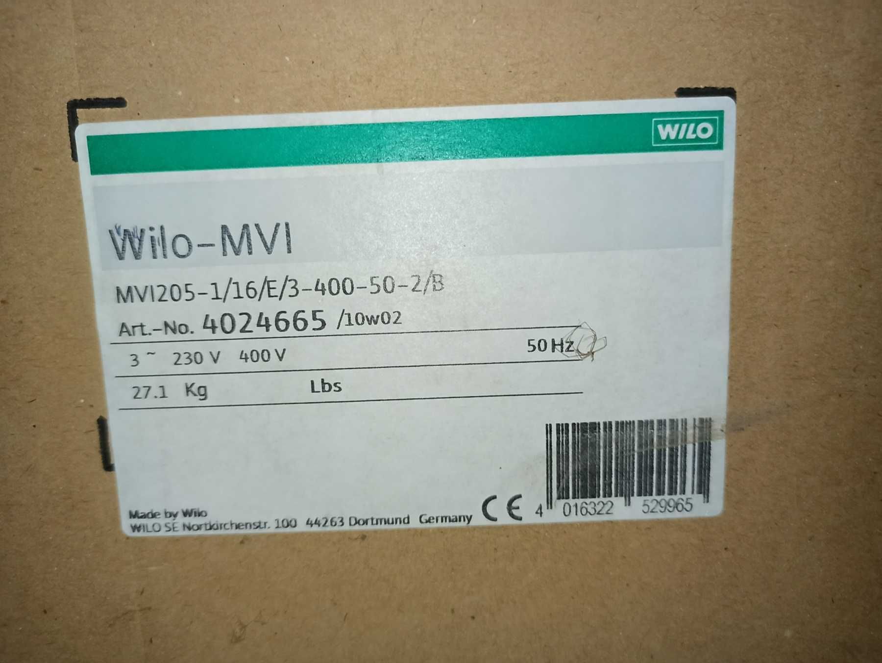 Вертикальний багатоступінчастий насос WILO MVI205. Насос универсальный
