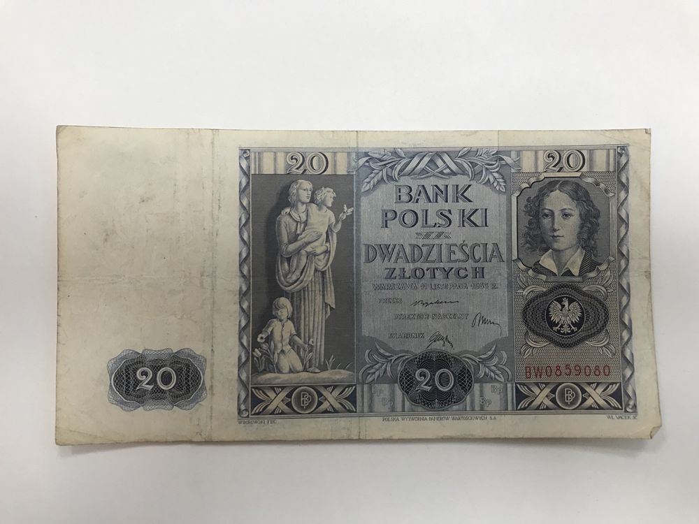 Banknot kolekcjonerski 20zł 1936r.