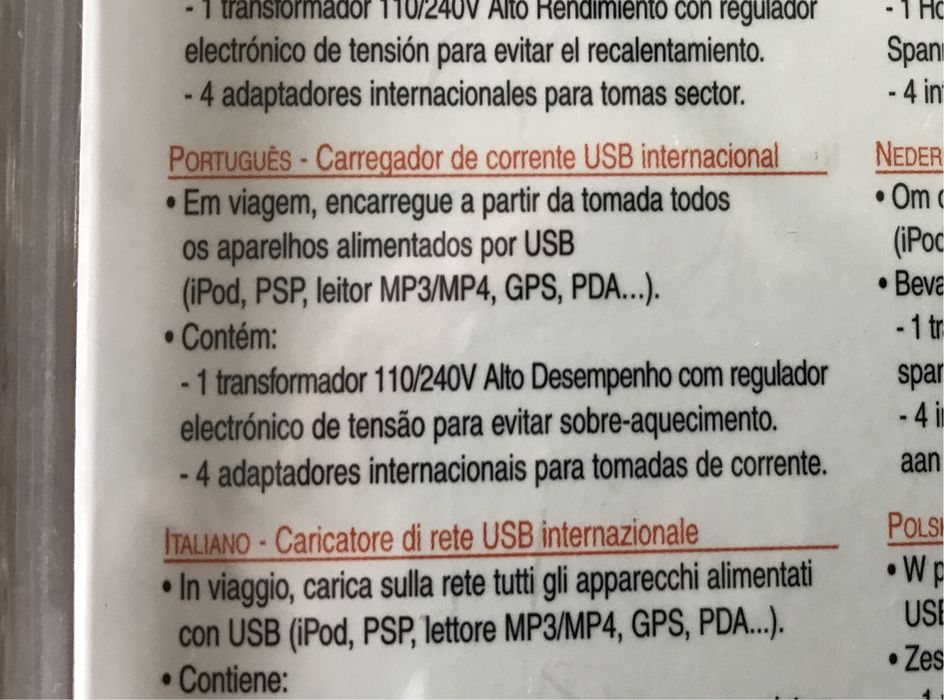 Adaptador Electricidade UK , USA , EU etc