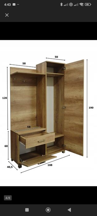 Garderoba biała używana.