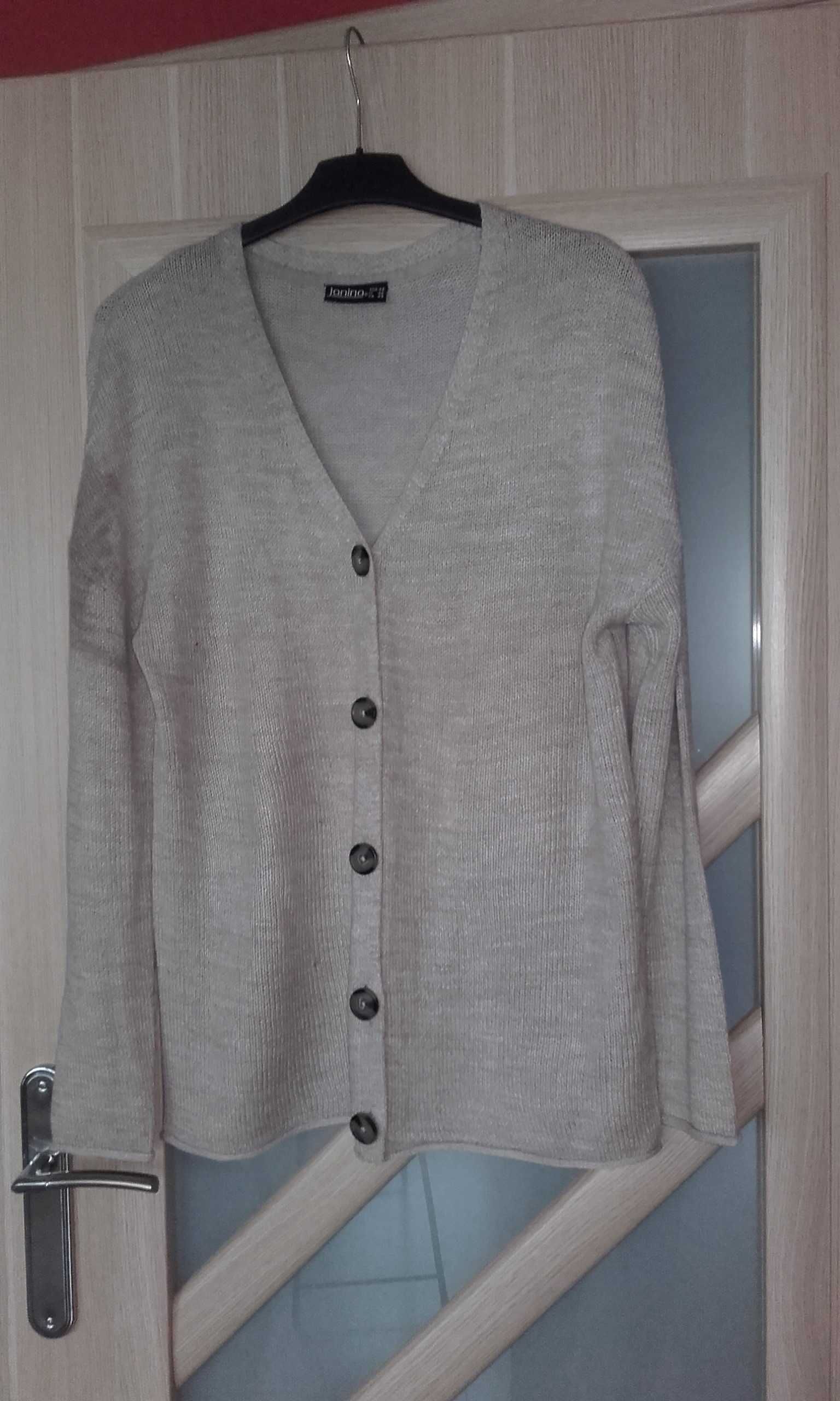 Sweter beżowy zapinany, XL