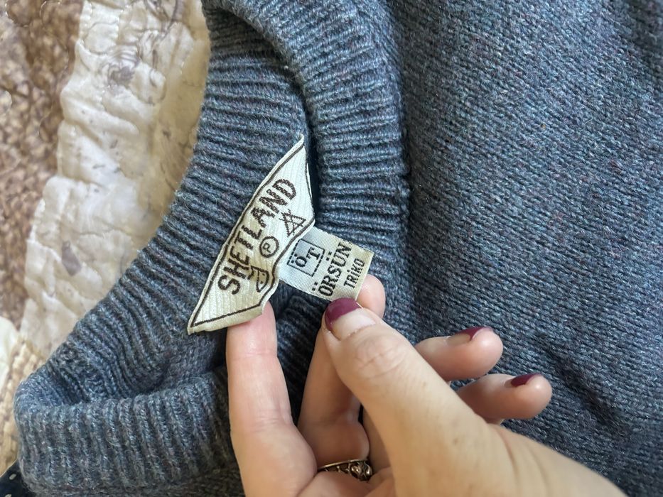 Sweter Shetland wełna Kononowicz