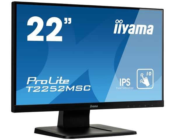 Monitor Iiyama T2252MSC-B1, pojemnościowy,USB, głośniki, IPS, czarny
