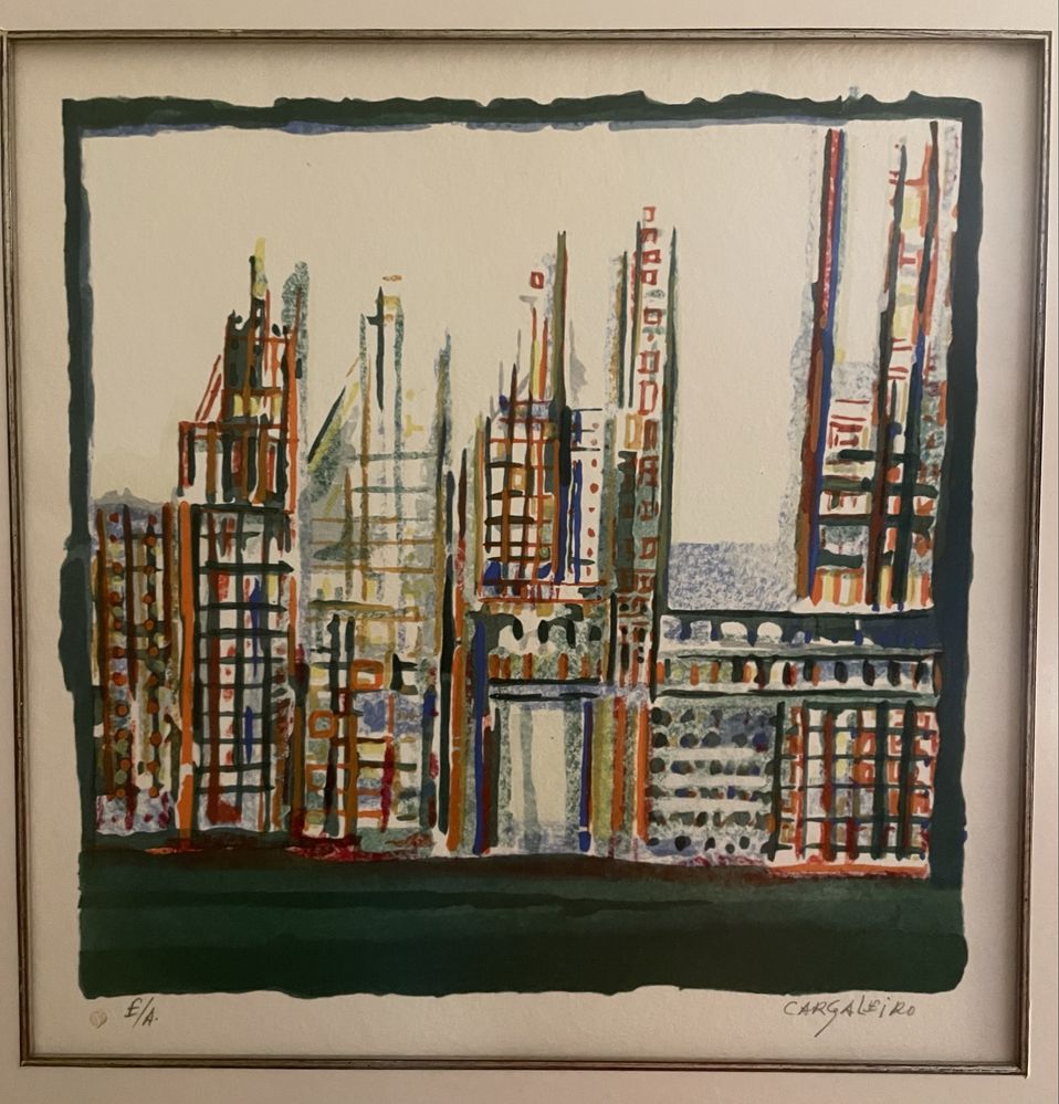 Serigrafia EA Manuel Cargaleiro 1989 - A Ponte de Brooklyn