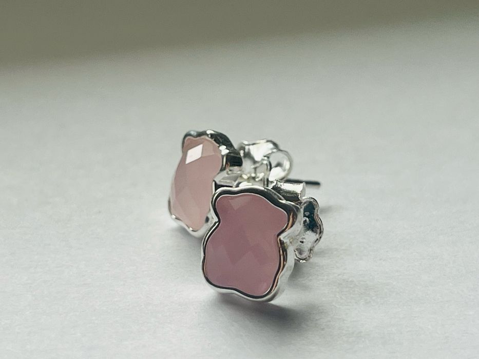 Nowe srebrne kolczyki tous miś 0,9cm