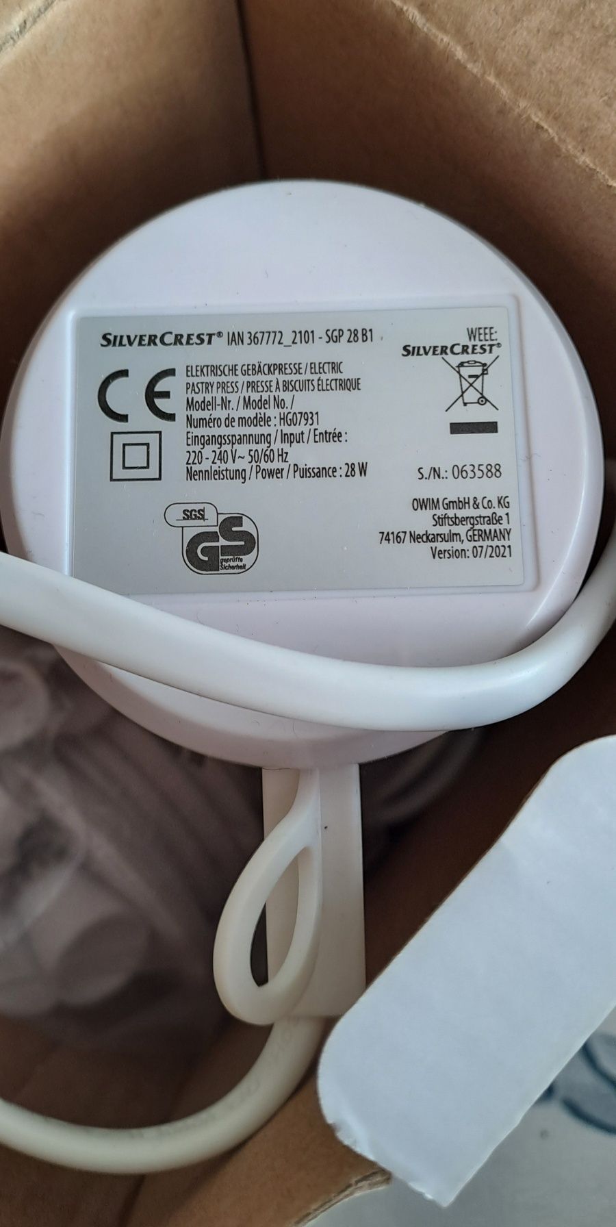 Elektryczna wyciskarka ciastek