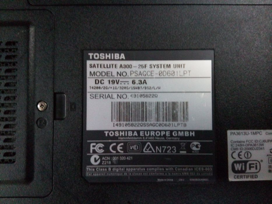 PARA PEÇAS - Toshiba Satellite A 300 25-F