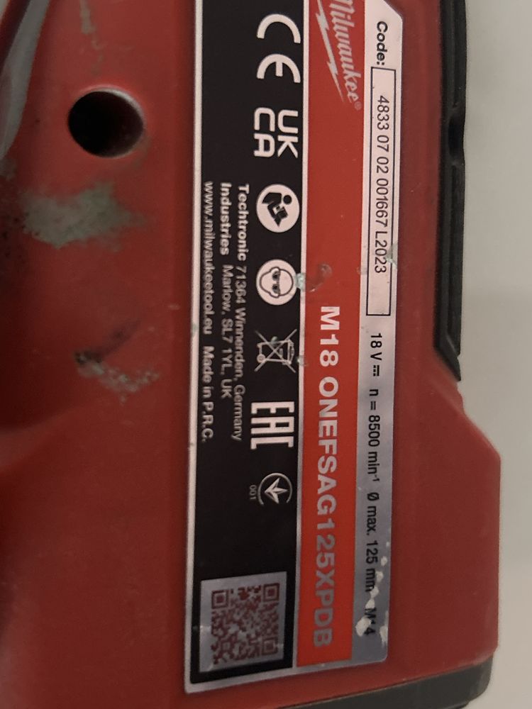 Milwaukee szlifierka M18 ONEFSAG125XPDB