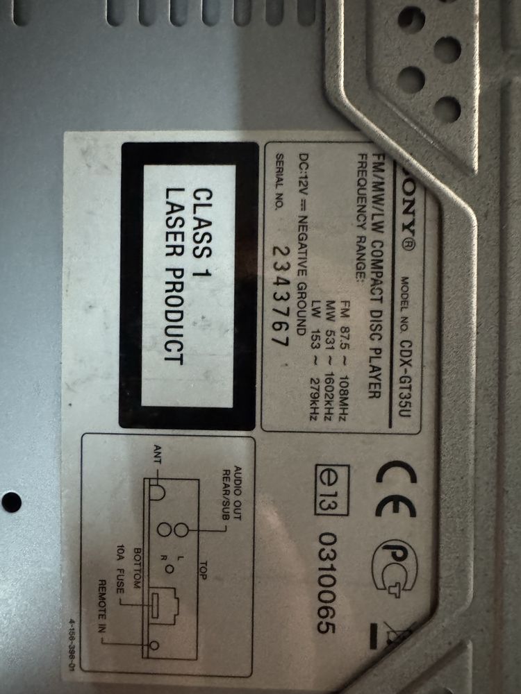 CD/MP3/WMA/AAC Sony Xplod cdx-gt35u