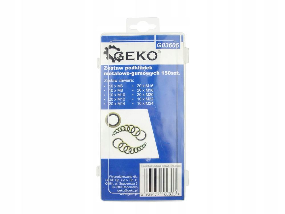 Металические шайбы с резиновой прокладкой 150 шт Geko 03606