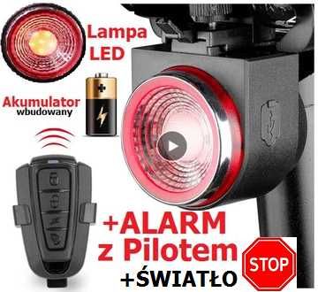 Alarm Rowerowy USB z Pilotem ZABEZPIECZ rower LED  akumulator