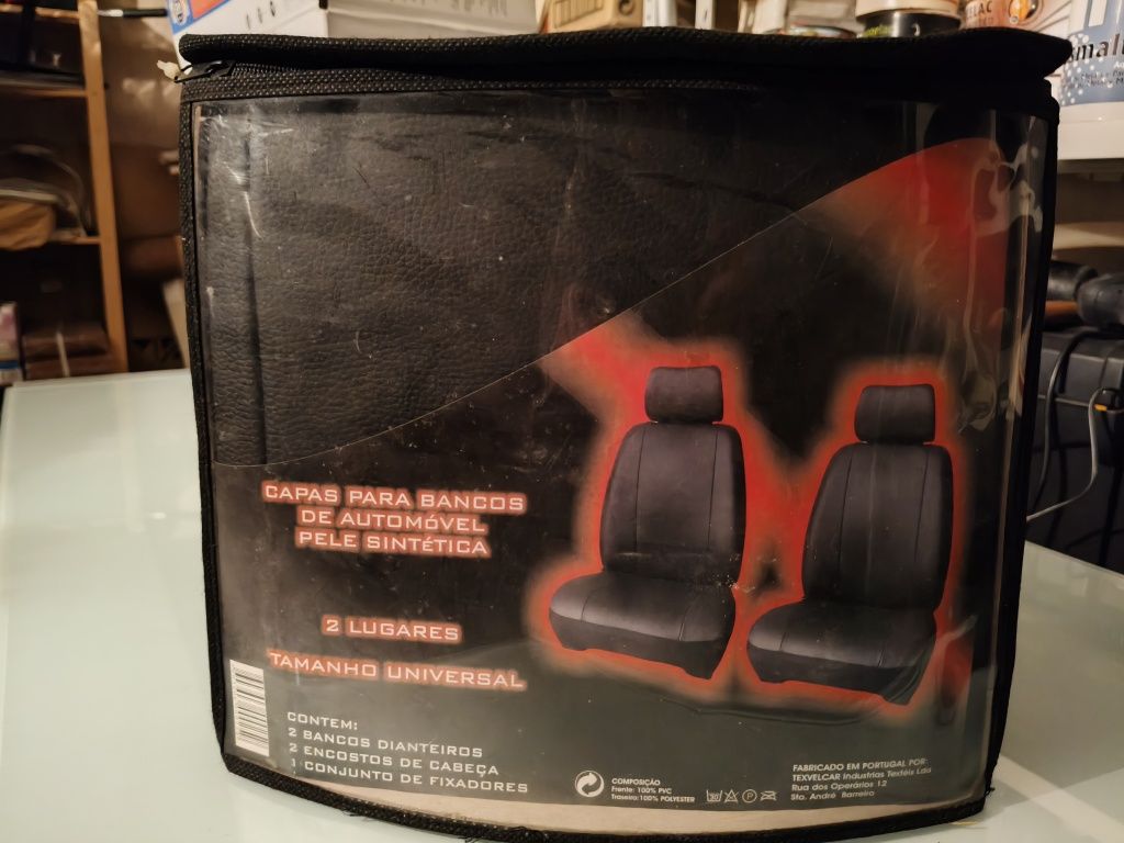 Conj. De 2 capas para  carro, bancos dianteiros em pele sintética, nov