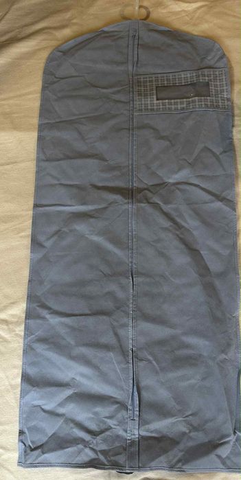 Чохол для одягу сірий з вішаком