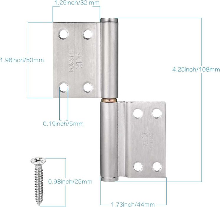 Nowy zawias / zawiasy flagowe / stal nierdzewna / 6szt !3838!