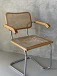 Włoskie Krzesło Cecsa M.Breuer chrom bauhaus mid century ratan vintage