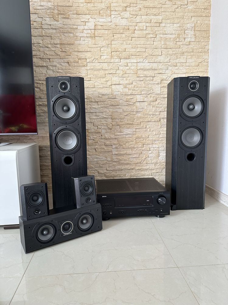Zestaw amplituner Denon AVR 1311 plus zestaw glosników Wharfedale