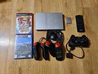 Playstation 2 Slim Srebrna sprawna pady gry Zestaz  Buzz pilot ps2
