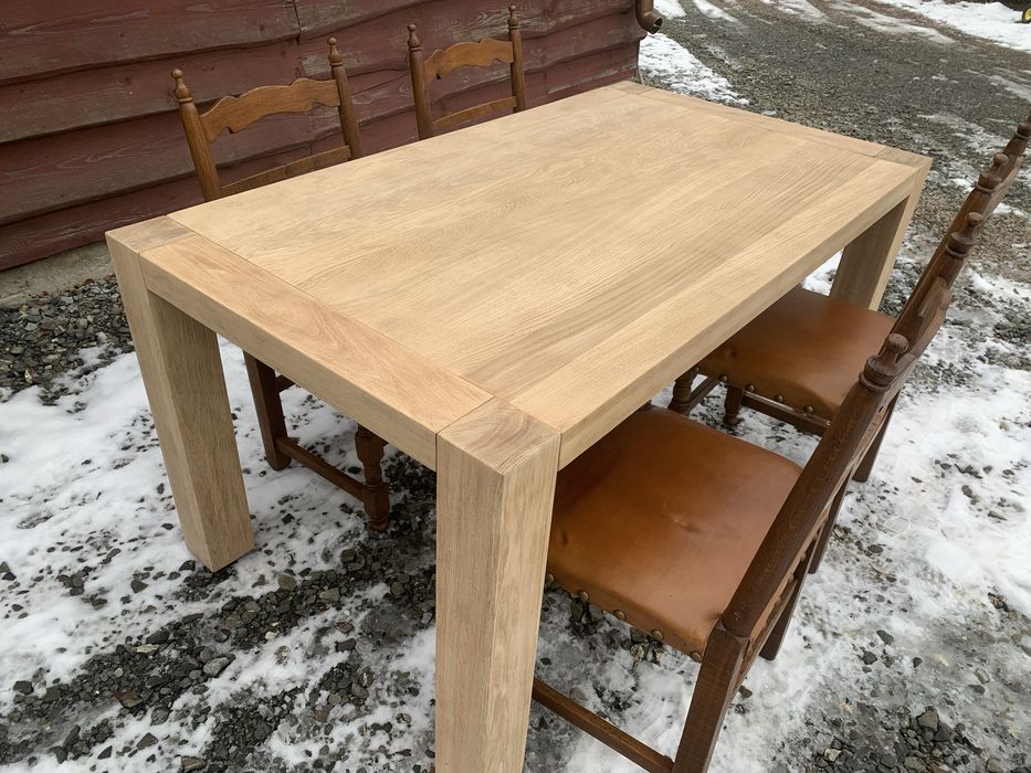 Stół dębowy oczyszczony prosty 160 cm