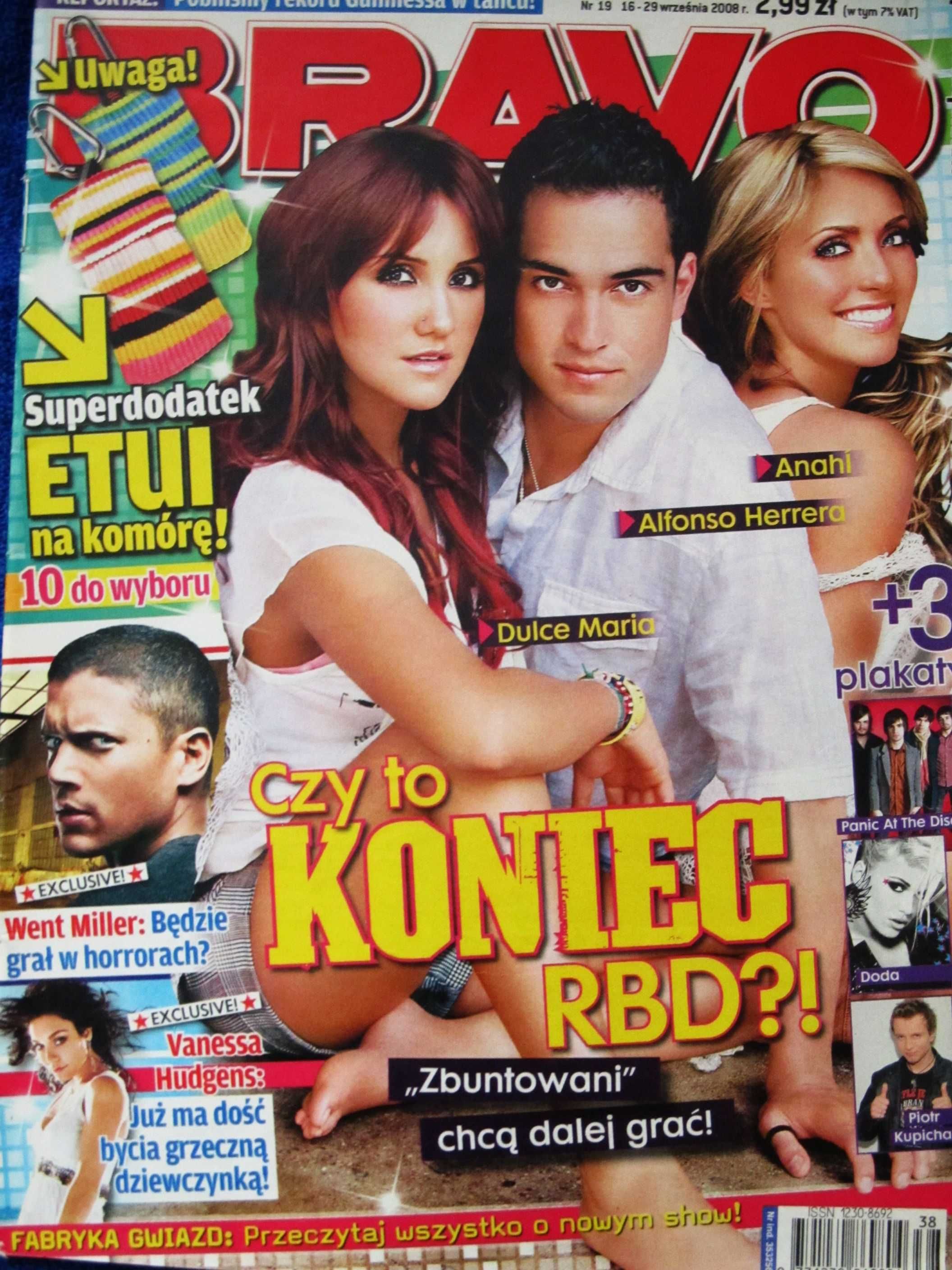 Bravo Nr 19/2008 front Dulce Maria,Anahi,Herrera,komplet plakatów