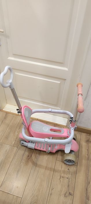 Самокат 5 в 1 с родительской ручкой JR 3-027-2 pink