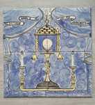 Painel de azulejos com o Santíssimo Sacramento