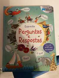 Livro perguntas respostas com abas de levantar